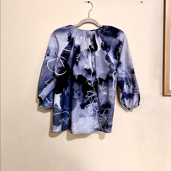 NWT Tucker The Classic Cotton Silk Button-Down Blouse Watercolor Print MSRP$295 - Picture 10 of 13